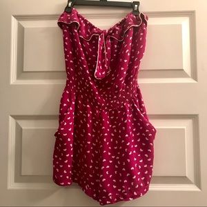 Romper - Purple/pink with white hearts